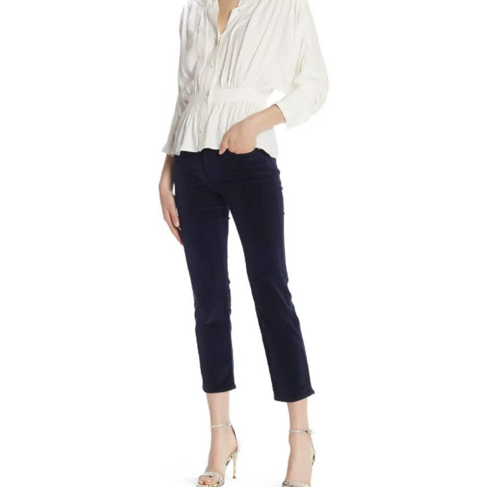 FRAME NWOT High Waist Straight‎ Crop Velvet Pant